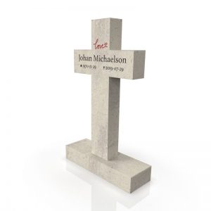 Inspirationsbild på Peaceyard® gravsten modell Evie i färgen Clamshell med standard sockel